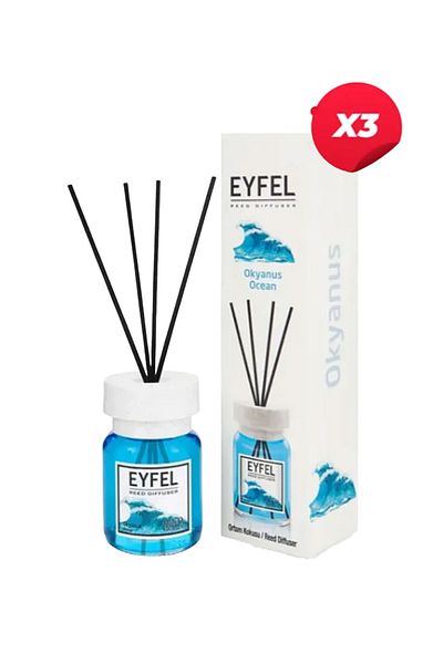 Eyfel Ocean Aroma Room Air Freshener With Sticks, 120ml X3pcs