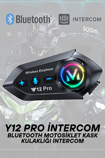 ELECTROZEN Y12 PRO Motosiklet Kask Kulaklık BT 5.4 Intercom 2 Sürücüyle Aynı Anda Konuşma 500m Ses Asistanlı