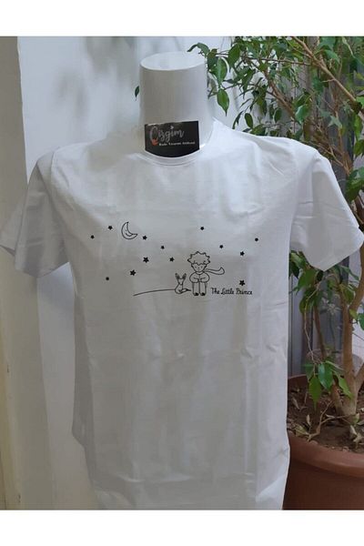 Pisa Art Unisex Little Prince (ΣΙΛΟΥΕΤ) Λευκό μπλουζάκι με στάμπα