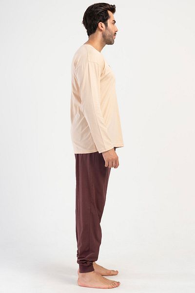 VİENETTA Pajama Set - Beige - Graphic