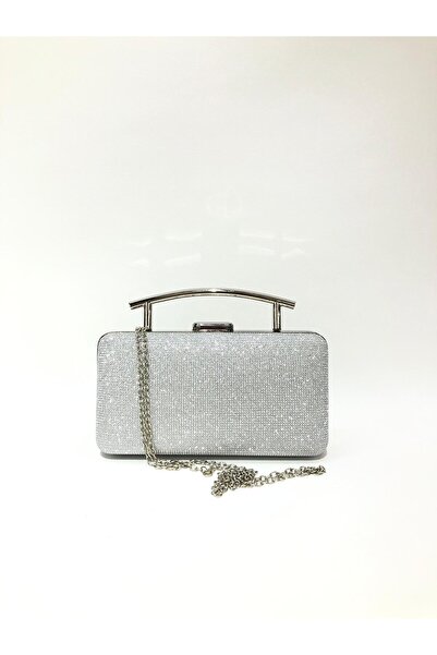 womenacs Srebrna boja velika Sa kamenčićima večernja haljina kvačilo portfelj...