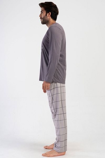 VİENETTA Cotton Men's Long Sleeve Pajama Set, 405297