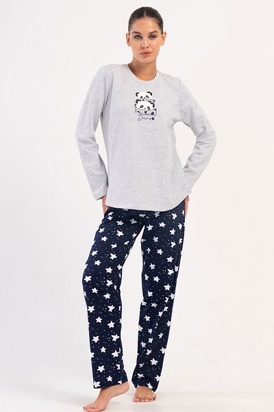 VİENETTA Women's Long Sleeve Pajama Set, 403023