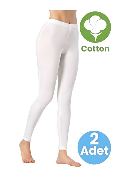 Uniquetrenders Colanți lungi din bumbac Lycra din 2 piese pentru femei