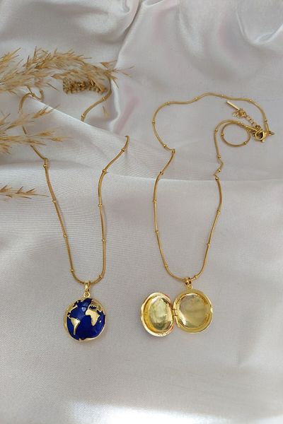 Lynare World Model Dorica Chain Steel Necklace with Openable Cover and Picture Holder