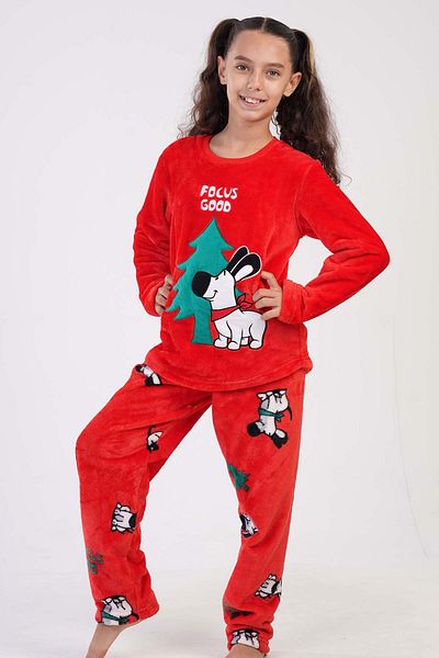 VİENETTA Girl's Childwelsoft Long Sleeve Pajama Suit(7-8/13-14), 304023