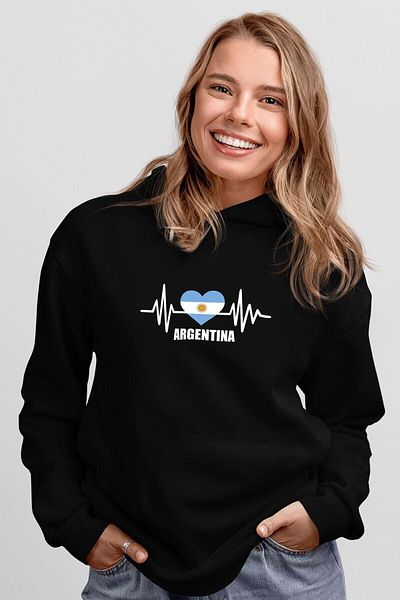 Pisa Art Μαύρο φούτερ με στάμπα Argentina Unisex