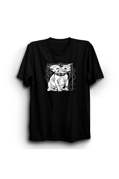 Pisa Art Unisex Μαύρο T-shirt Σφίγγα