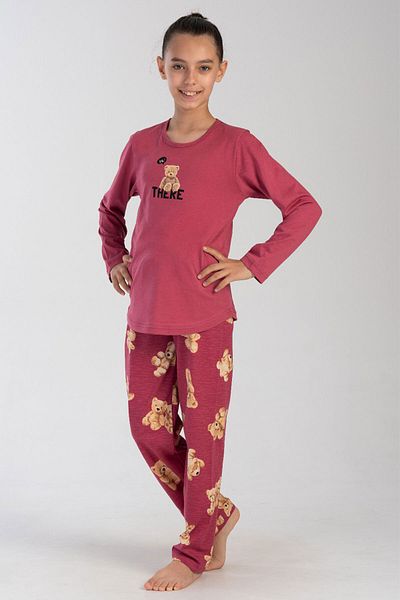 VİENETTA Cotton Girl's Long Sleeve Pajama Set(7-8/13-14), 404050