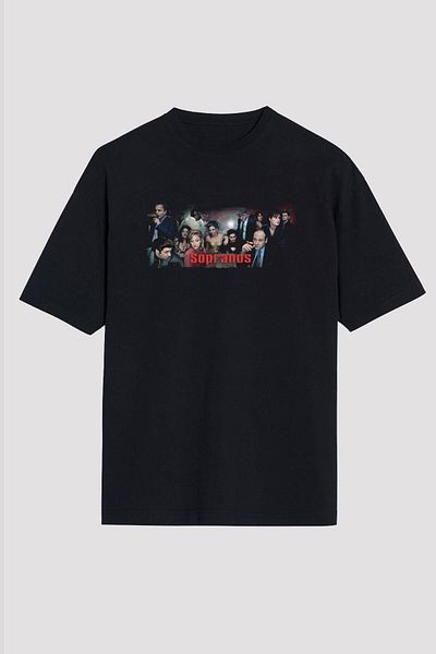 Pisa Art Unisex The Sopranos εμπριμέ μαύρο μπλουζάκι Oversize