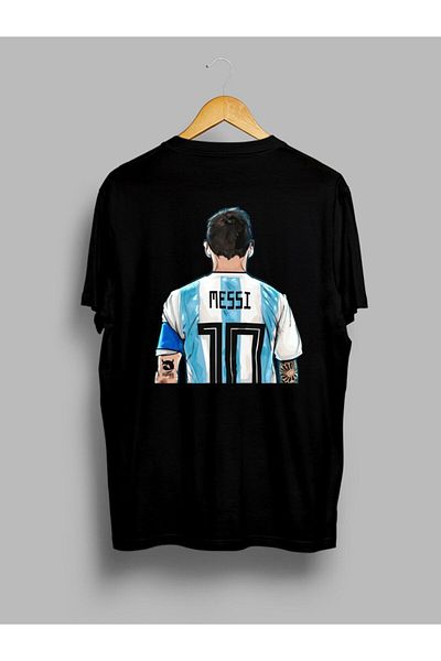 Pisa Art Μπλουζάκι με στάμπα μεγάλου μεγέθους Messi 10 Design μπροστά και πίσω