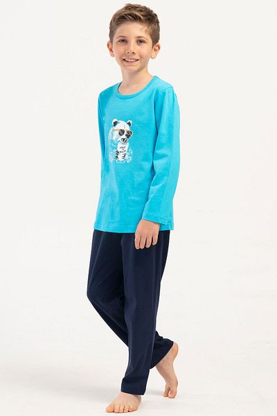 VİENETTA Cotton Boy's Long Sleeve Pajama Set(9/10-15/16)