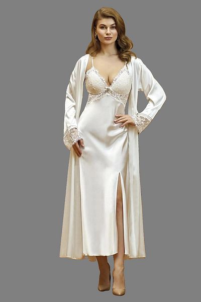 CSN CASANO Women's Satin 6 Piece Nightgown & Robe & Shorts Set & Pajama Set Dowry Set