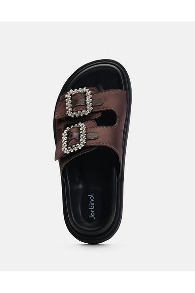 Jorbinol Ceka Stone Buckle Detailed Women's Slippers