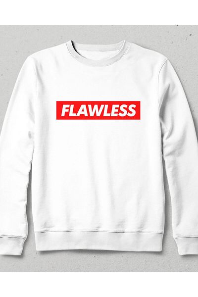 Pisa Art Flawless Unisex Λευκό φούτερ χωρίς τσέπη χωρίς κουκούλα