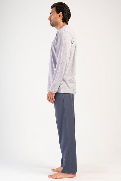 VİENETTA Cotton Men's Long Sleeve Pajama Set, 405146