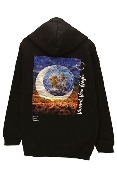 Pisa Art Φούτερ με στάμπα Unisex Oversize Vincent Van Gogh Full Moon
