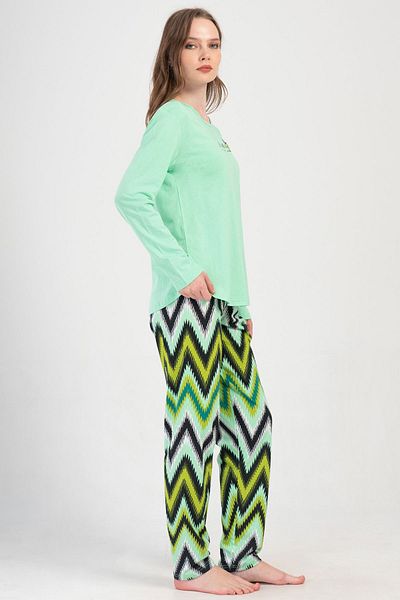 VİENETTA Cotton Women's Long Sleeve Pajama Set, 410021
