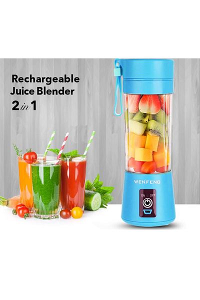 MACON Portable USB Rechargeable Juice Blender – 6-Blade Mini Smoothie Maker Bottle
