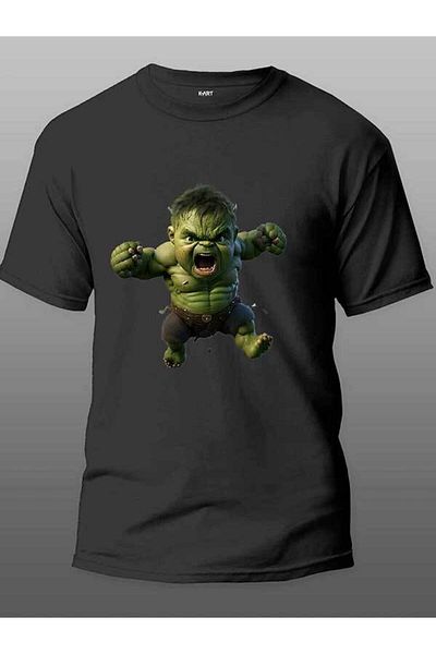 Pisa Art Μαύρο μπλουζάκι Unisex με σχέδιο K-art Hulk