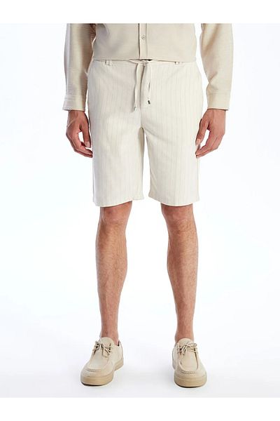 LC Waikiki Lcw vision beige standard pattern striped men's shorts