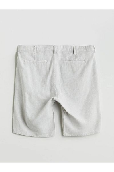 LC Waikiki Lcwaikiki Classic Gray Standard Fit Linen Blend Men's Shorts