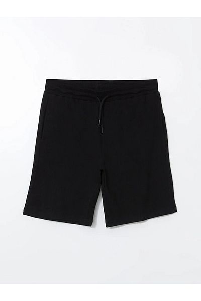 LC Waikiki Xside Black Standard Mold Waist Tie Detailed Men's Shorts