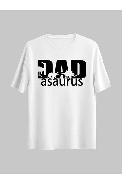 Pisa Art Μπλουζάκι Dad Asaurus για την Ημέρα του Πατέρα με Σχέδιο Ζώων Δεινόσαυρος
