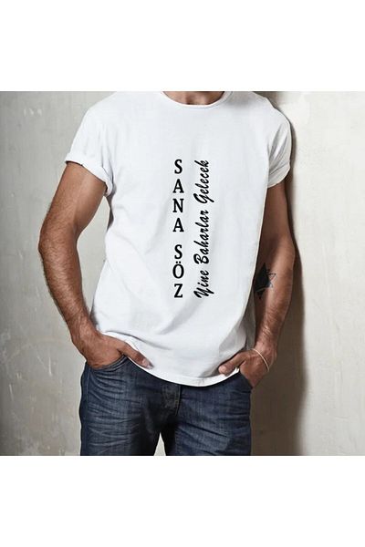 Pisa Art Tricou supradimensionat pentru femei și bărbați. Promisiunea ta va veni din nou primăvara tricou alb negru