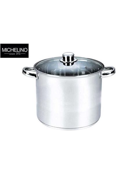 Michelino Michelino XXL pot with lid, 21 liters, 34 cm, stainless steel, silver