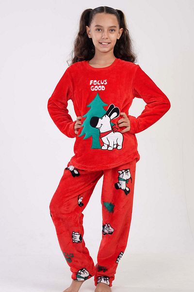 VİENETTA Girl's Childwelsoft Long Sleeve Pajama Suit(7-8/13-14), 304023