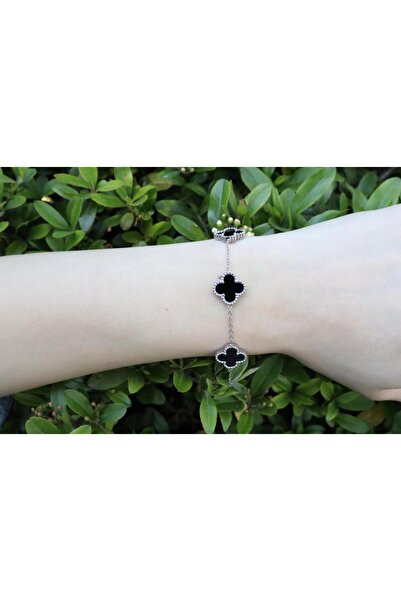 mercanjewelry سوار البرسيم الفولاذي الفضي