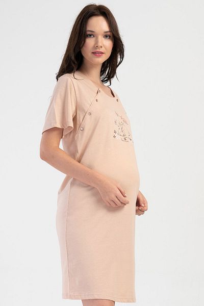 VİENETTA Cotton Women Short Sleeve Maternity Nightgown , 403183