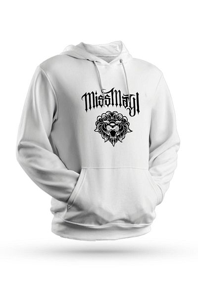 Pisa Art Φούτερ Miss May I με στάμπα λευκό Unisex με κουκούλα