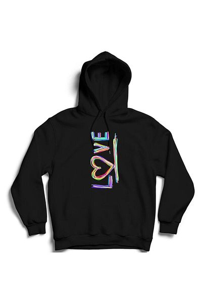 Pisa Art Унисекс суитшърт с качулка и принт Love