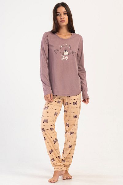 VİENETTA Cotton Women's Long Sleeve Pajama Set, 405288