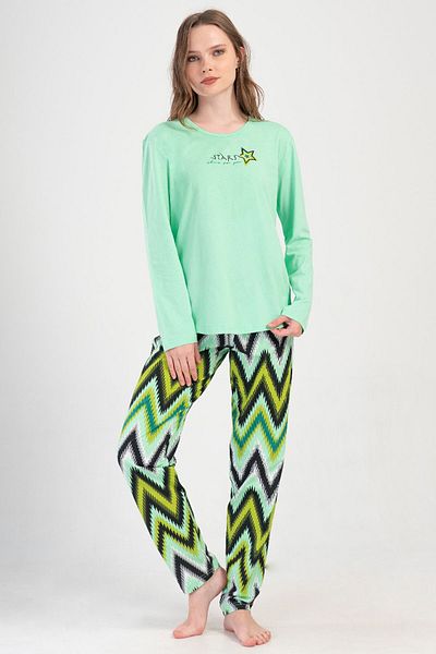 VİENETTA Cotton Women's Long Sleeve Pajama Set, 410021