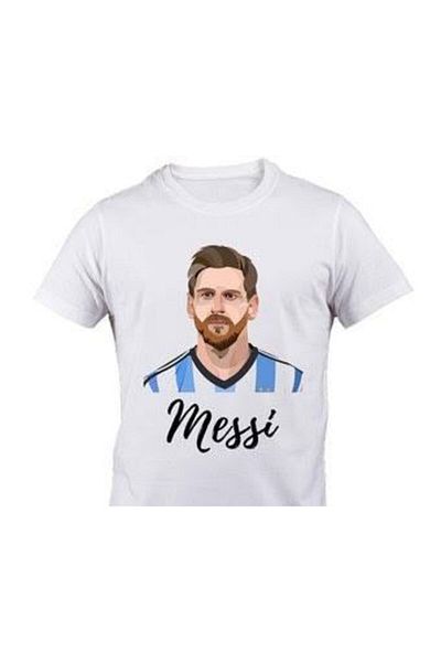 Pisa Art Ανδρικό μπλουζάκι Lionel Messi Λευκό Χρώμα Messi Printed Art Jersey