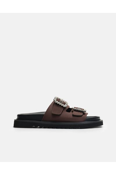 Jorbinol Ceka Stone Buckle Detailed Women's Slippers