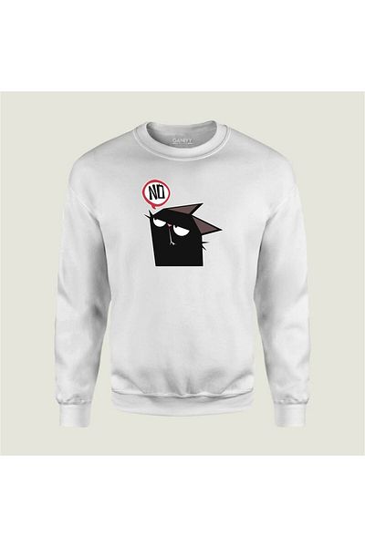 Pisa Art Μαύρο φούτερ No Cat Printed 01