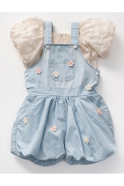 Noy Noy Yulia Cotton Salopet Baby Girl Set