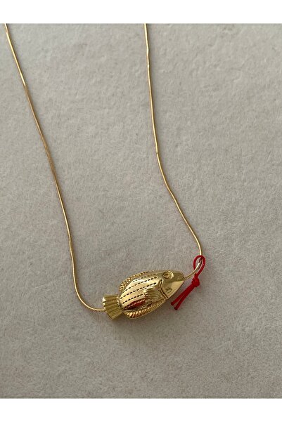 ATELİERGONCA ÇELİK ALTIN KAPLAMA YASSI BALIK KOLYE