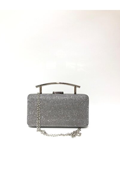 womenacs Платиновий колір Великий камінь Вечірня сумочка-клатч Портфель Ручна...
