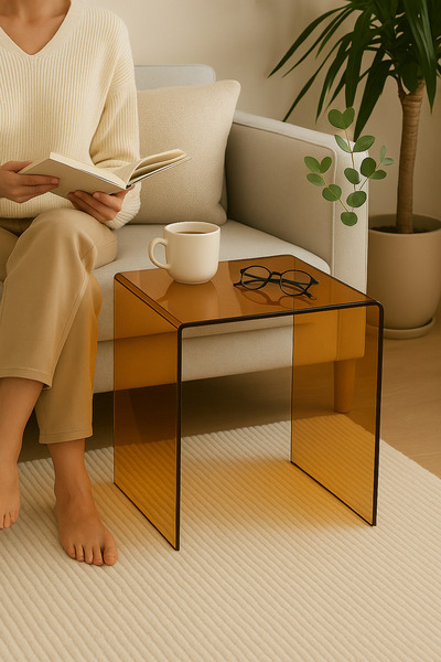 Pleksi Marketi PLEKSİ SEHPA RETRO RENK TEKLİ Zigon Sehpa