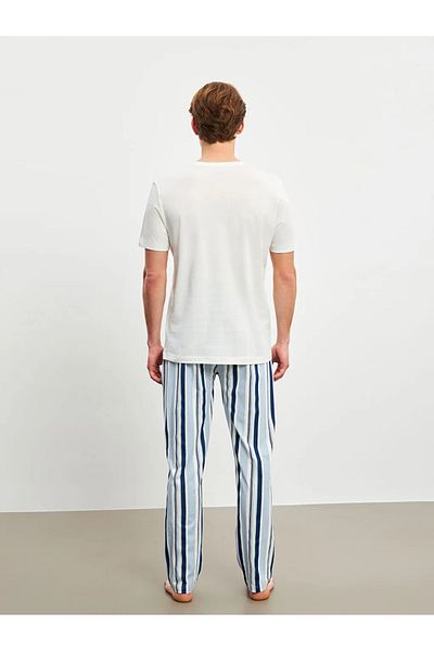 LC Waikiki Ecru Standard Fit Men's Pajama Set t t