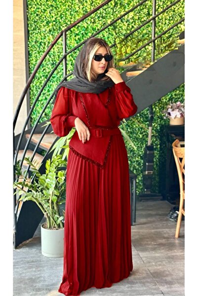 guller tekstil KADIN DABIL KUMAŞTAN EFSANE TAŞLI TULUM