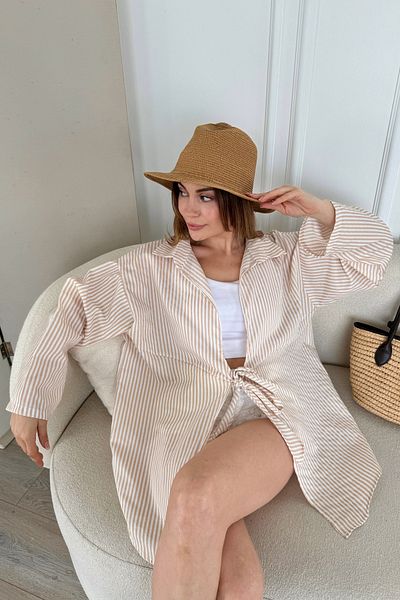 bb butik basic Shirt - Beige - Oversize