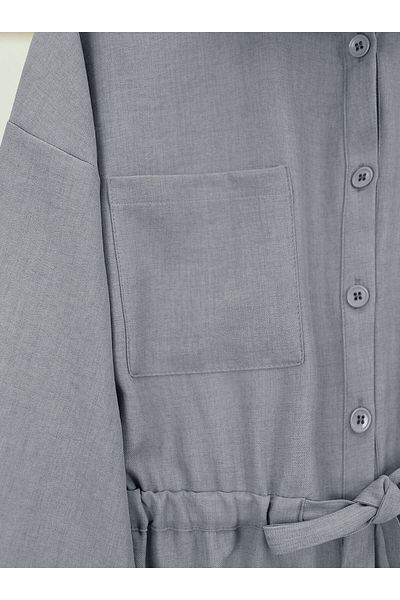 Modamorfo Double Pocket Tunnel Lace-Up Trousers Suit - Gray