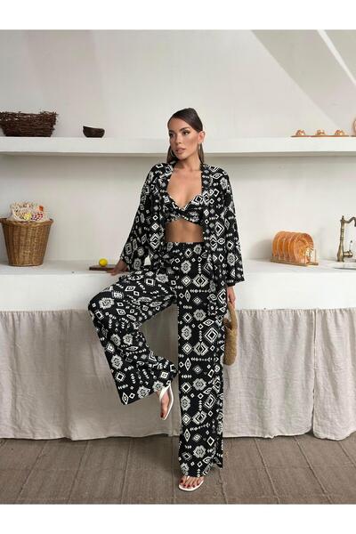Jeevee Set triplu kimono din material Bürümcük