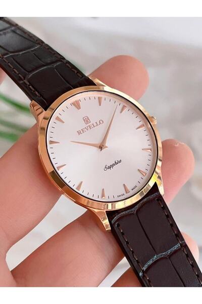 Revello Rv.1.12.13 Grinicci 3.9 Mm Yaprak Model Deri Kordon Erkek Kol Saati